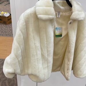 East 5th Cream Faux Fur Jacket